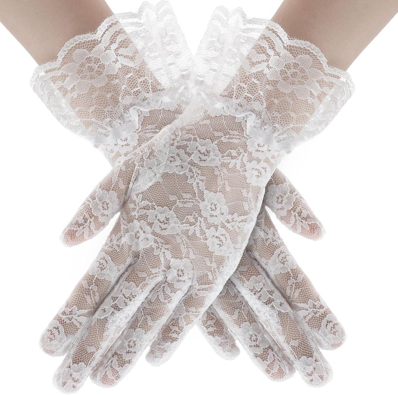 anpiwshjo Lace Gloves for Wedding Tea Party, Evening Gloves for Women - Image 1